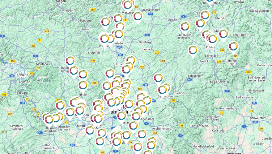 Screenshot der Google-basierten Karte zum Tag der Nachhaltigkeit